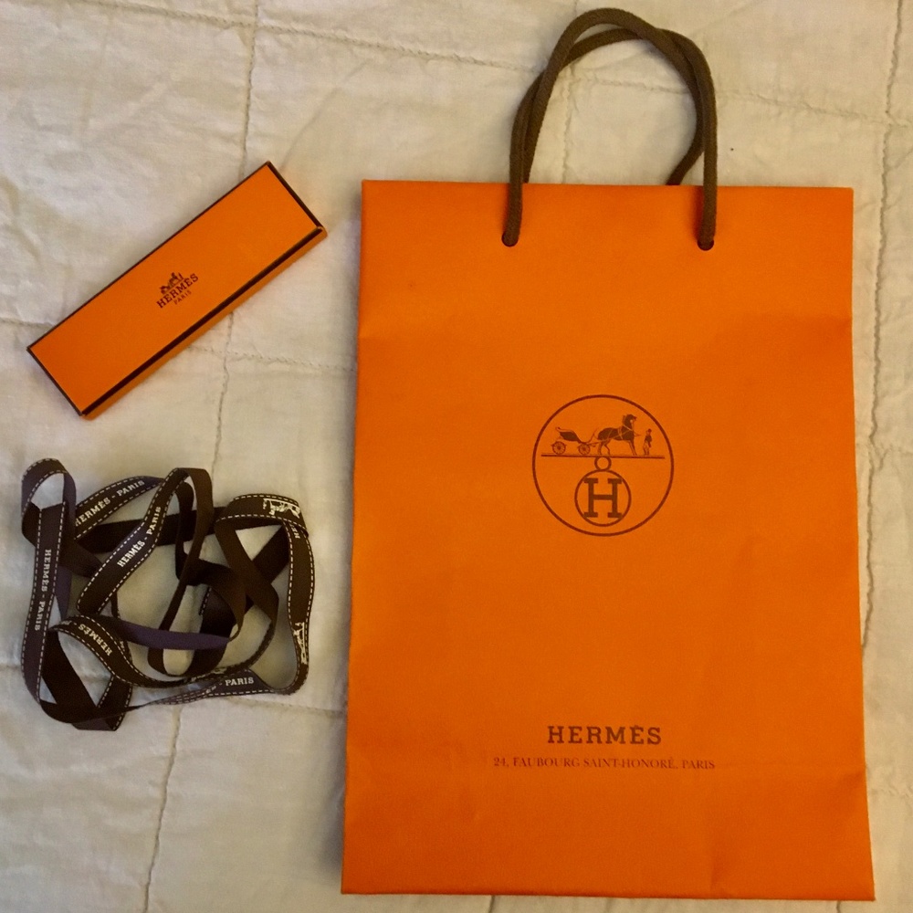 *HERMES SHOPPING BAG, BOX, & RIBBON